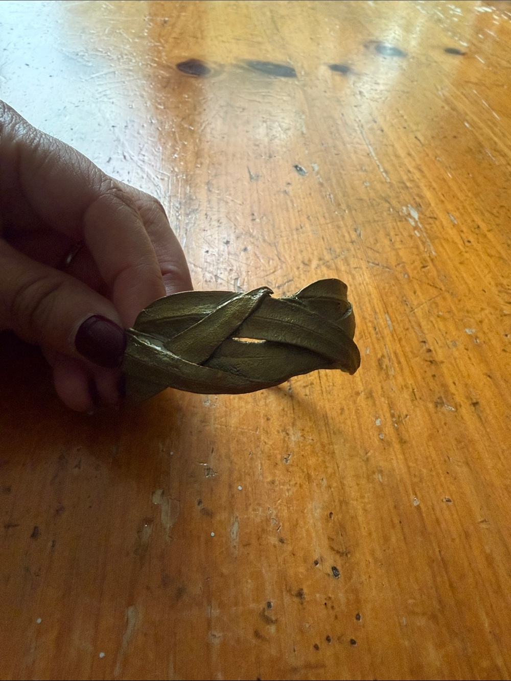 Michael Michaud Eucalyptus Leaf-Style Metallic Green Bangle